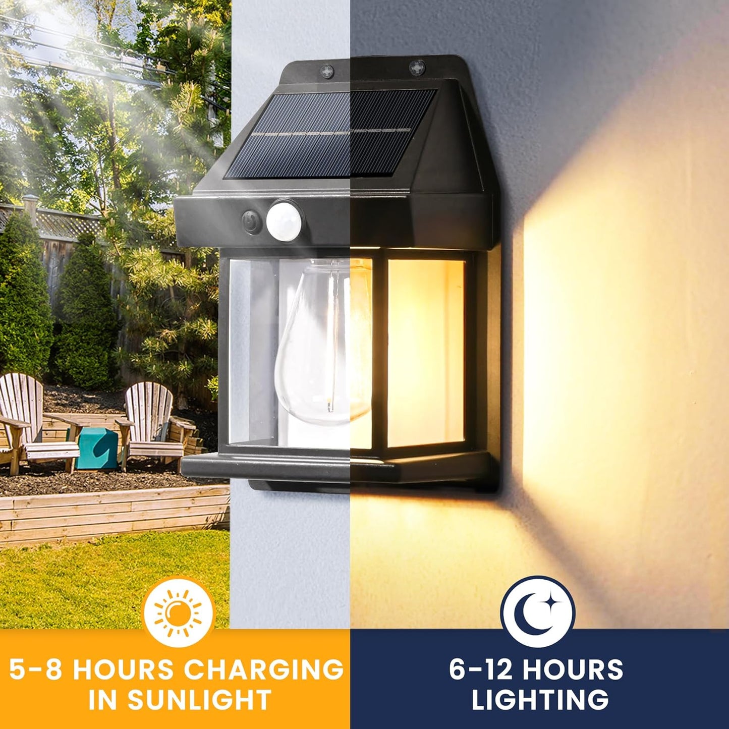 Solar Wall Lamp with 3 Modes & Motion Sensor