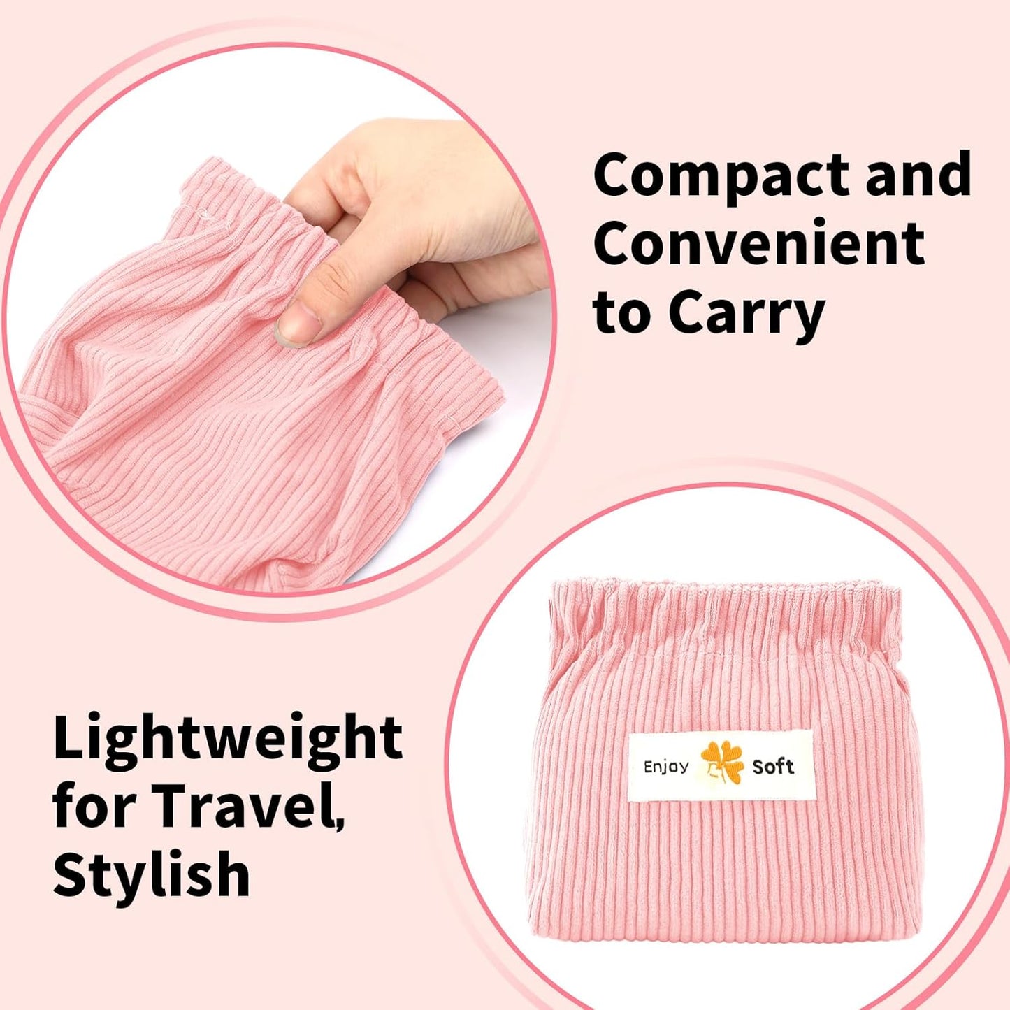 Self-Closing Mini Storage Corduroy Pouch Organizer (Pack Of 5)