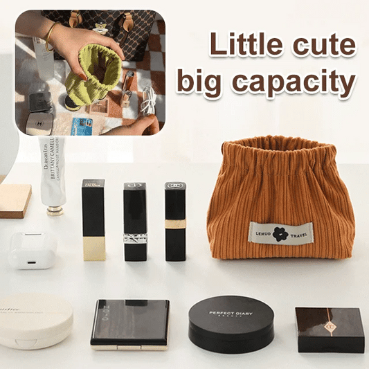 Self-Closing Mini Storage Corduroy Pouch Organizer